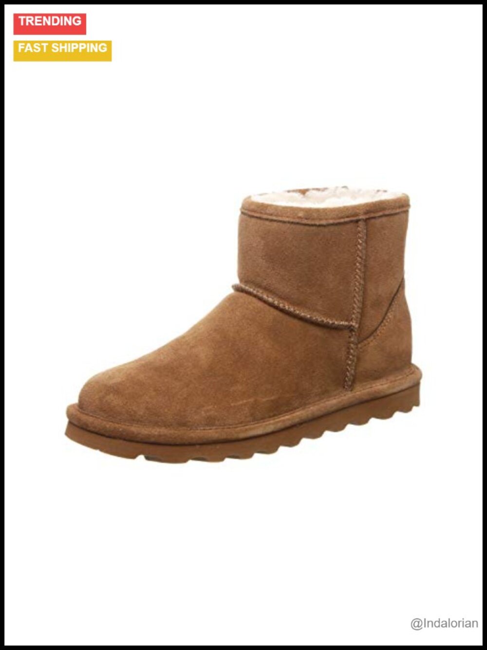 Women's Ankle Bootie with Sheepskin Wool Blend Lining, Slip-On Indoor Outdoor